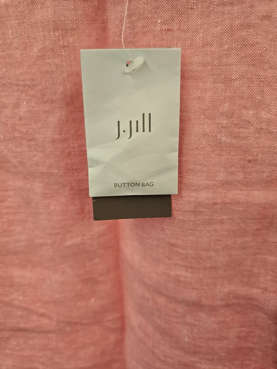 J Jill, Coral Linen Shift Dress with Button Accents - Picture 7 of 8